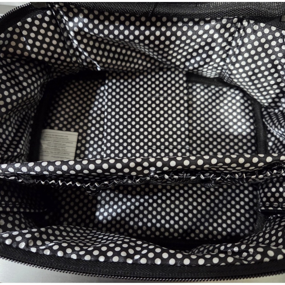 Caboodles Faux Black‎ Patent Leather Quilted Zip Makeup Case Insert/Brush Slots - Picture 6 of 8